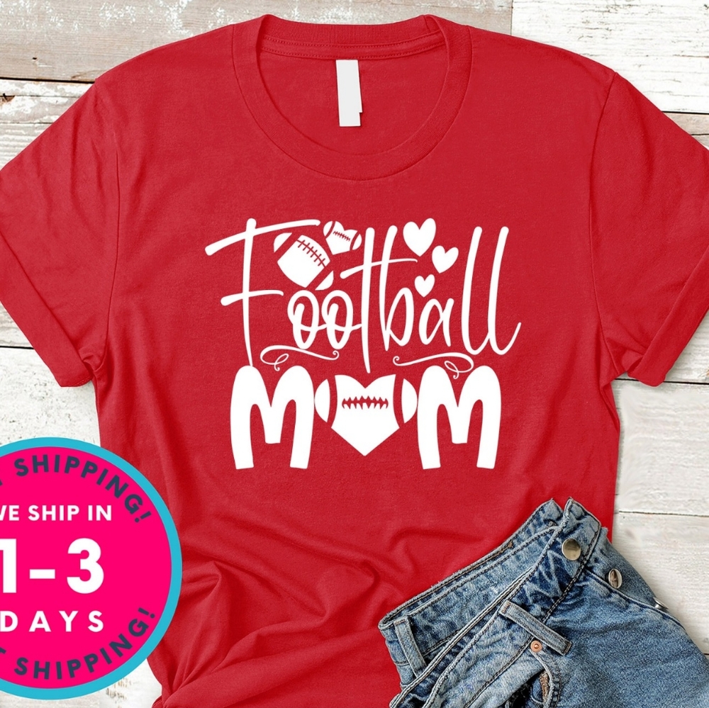 Gildan Red Football Mom Tee